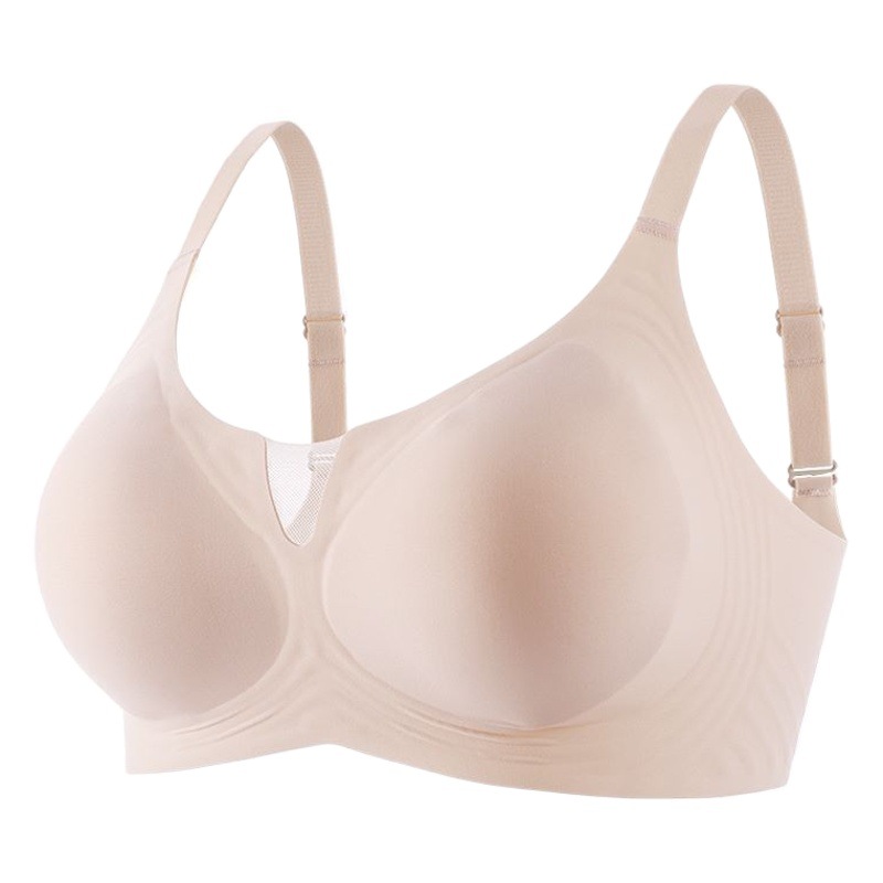Summer Hollow-out Jelly Glow Surface Non-marking Steel Ring Underwear Women's Comfortable Anti-sagging Push-up Soft Support Bra