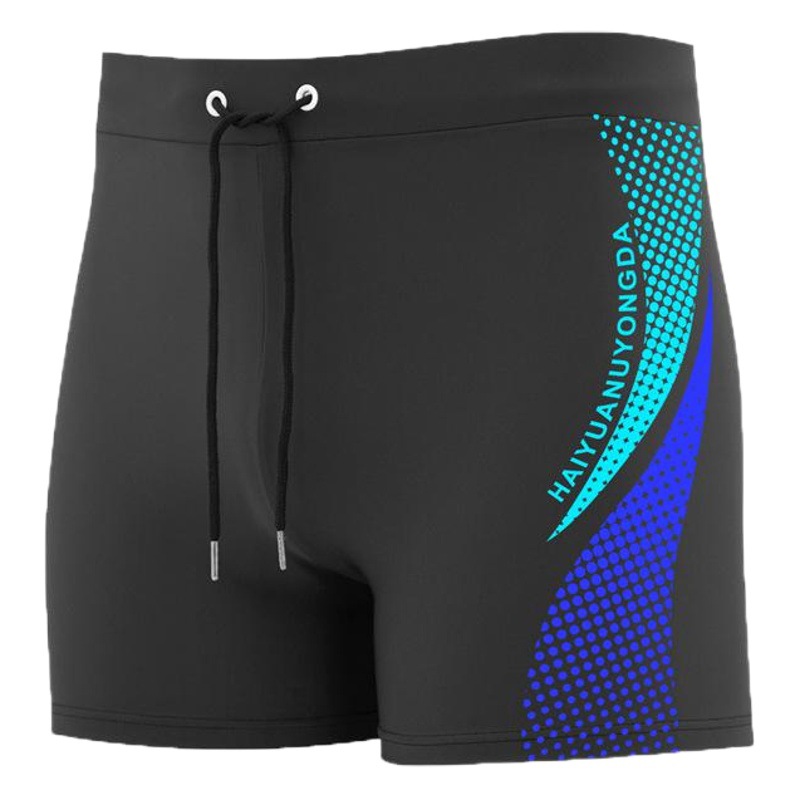 Cross-border generation of flat-angle swimming trunks men's increased fattening high waist conservative hot spring anti-embarrassment sexy swimsuit equipment