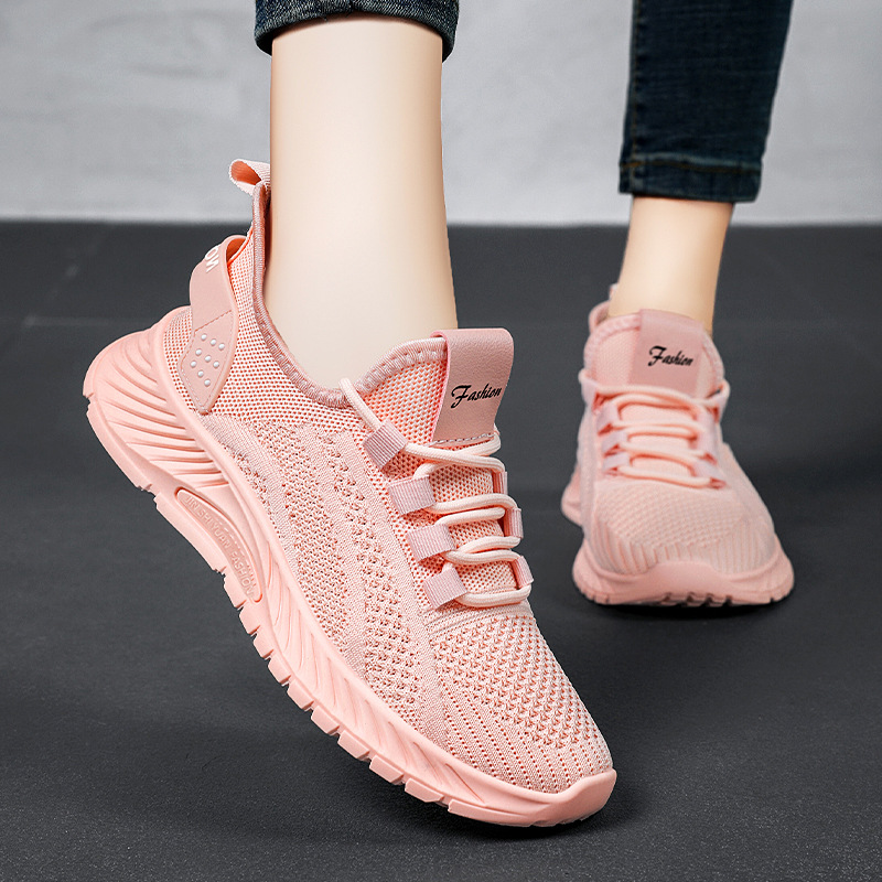 Shoes for Women 2025 Summer New Casual Sports Shoes Wholesale Cross-Border Factory Breathable Fly Knitted Women's Shoes Dropshipping
