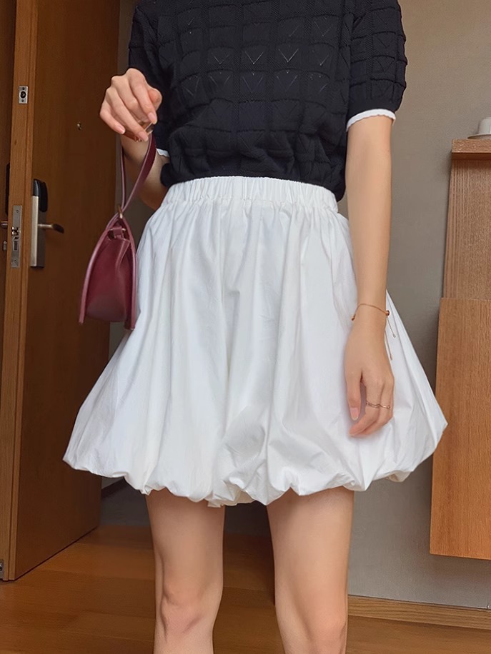 Women's Spring Waist Shorts Autumn High Waist Short A- Shaped Outer Wear Bubble Bubble Pants Wide Leg Casual Bloomers