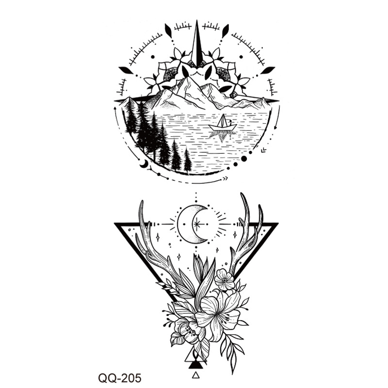 Picture of New waterproof small fresh tattoo stickers color black and white 1000 can be any combination of manufacturers wholesale