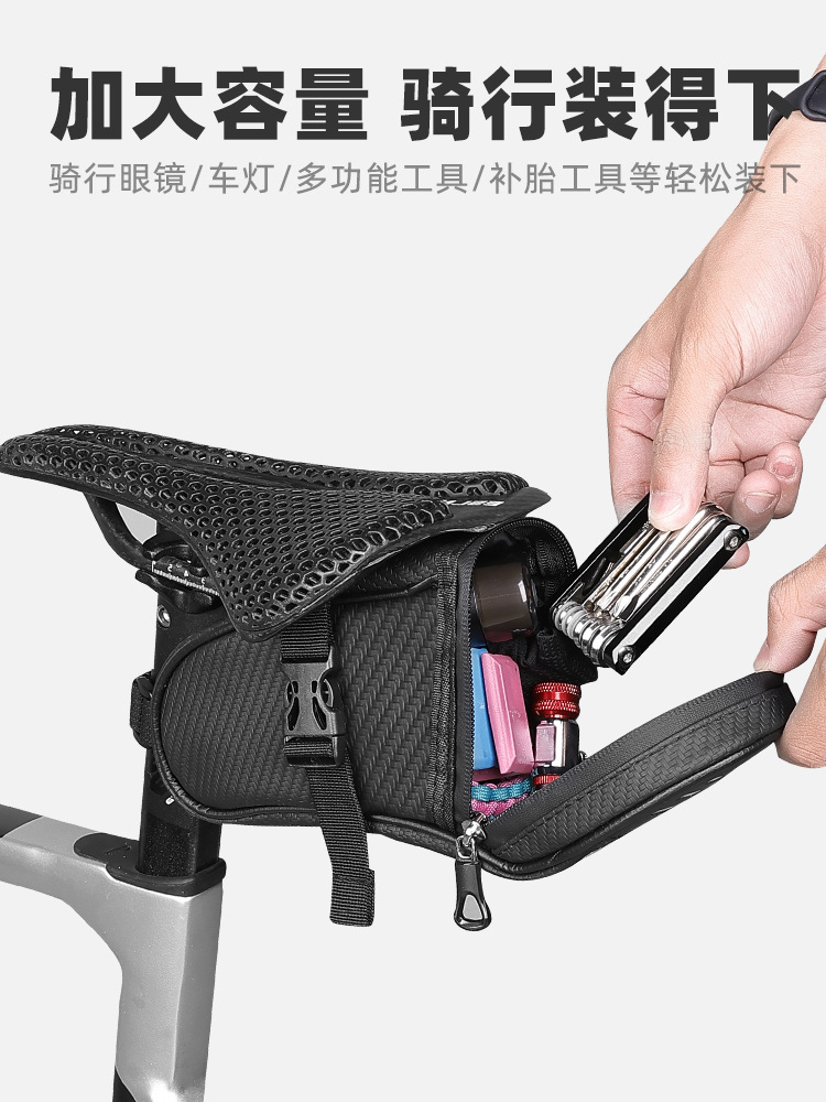 Picture of Bicycle bag tail bag mountain road bike back seat bag portable mini tool bag riding saddle bag riding equipment