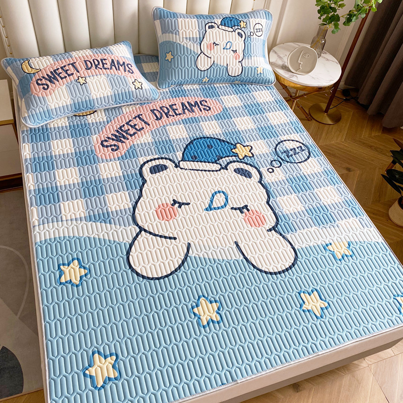 Picture of 2023 new large version of digital printing latex mat three-piece summer bedding air-conditioning mat washable