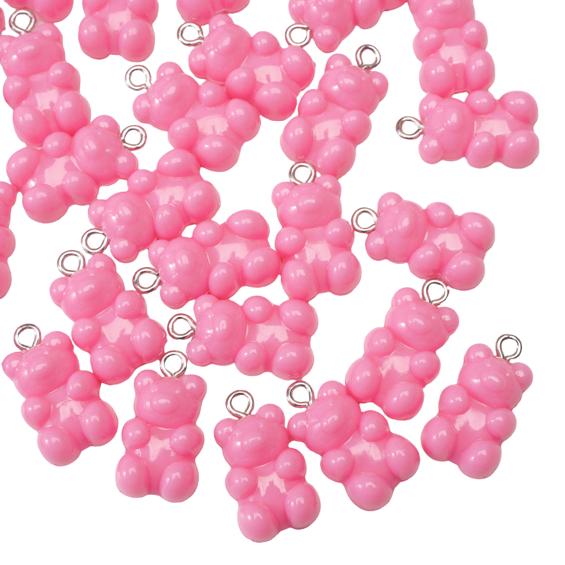 Picture of Transparent Candy Color Resin Bear Accessories Handmade DIY Homemade Bracelet Earrings Jewelry Keychain Pendant Material