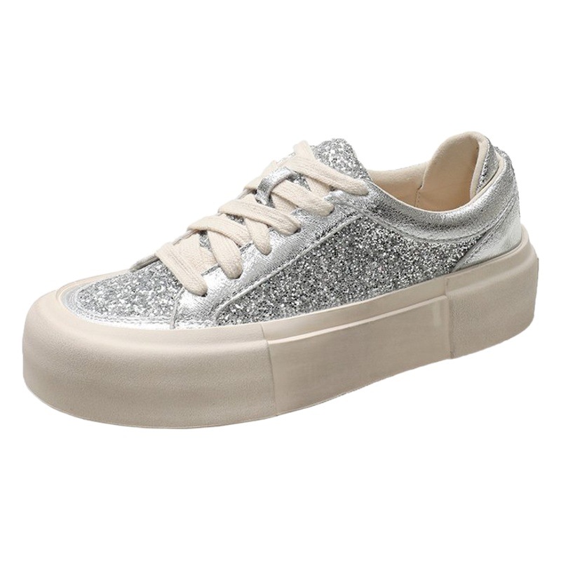 Thick-Soled Dirty Shoes for Women 2024 Spring Dong Jie Same Style White Sneakers Retro Sports Casual Shoes Fashion Casual Sneakers