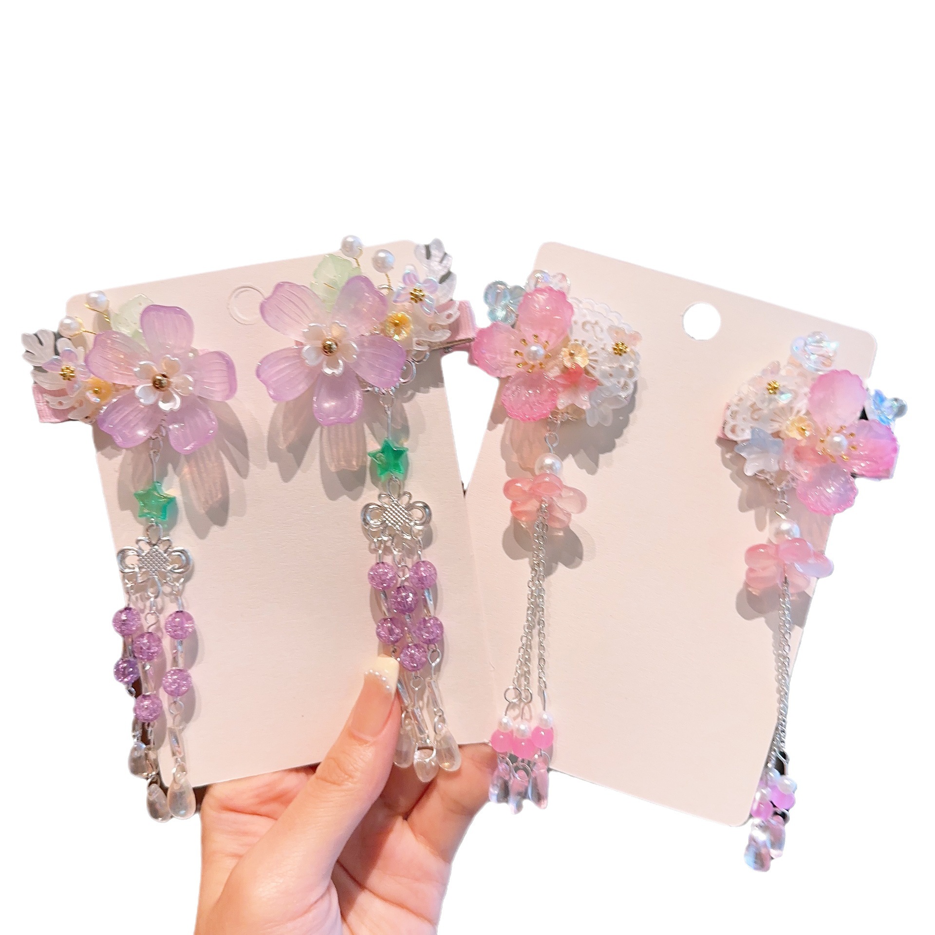 Picture of New Hanfu Headwear Children's Ancient Dress Princess Tassel Hairpin Chinese Style Little Girl's Antique Step Hairpin Headwear