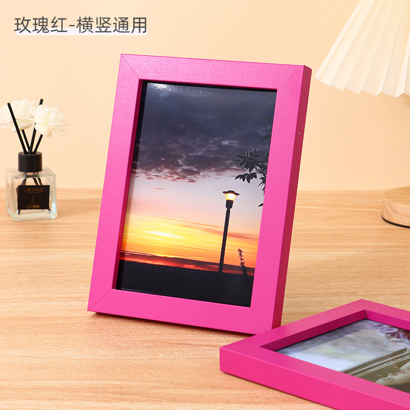 Picture of Simple wooden photo frame table 6 inch 7 inch 8 inch 10 inch puzzle photo album frame wholesale A4 children's picture frame wall