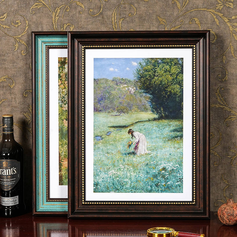 Large picture frame American retro frame photo frame wall 20 inch 16 inch 18 inch 4 8K A3 oil picture frame mounted wholesale