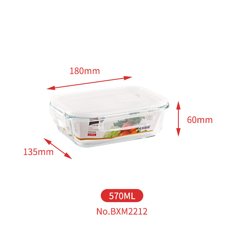 Picture of High Boron Glass Lunch Box Accompanying Gift Heating Bowl Microwave Oven Refrigerator Fresh-keeping Box Office worker Lunch Box with Meal Lunch Box