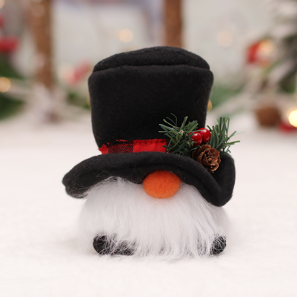 Picture of Christmas supplies with lights glowing old man Forester figure Rudolph dwarf doll Christmas tree decoration pendant