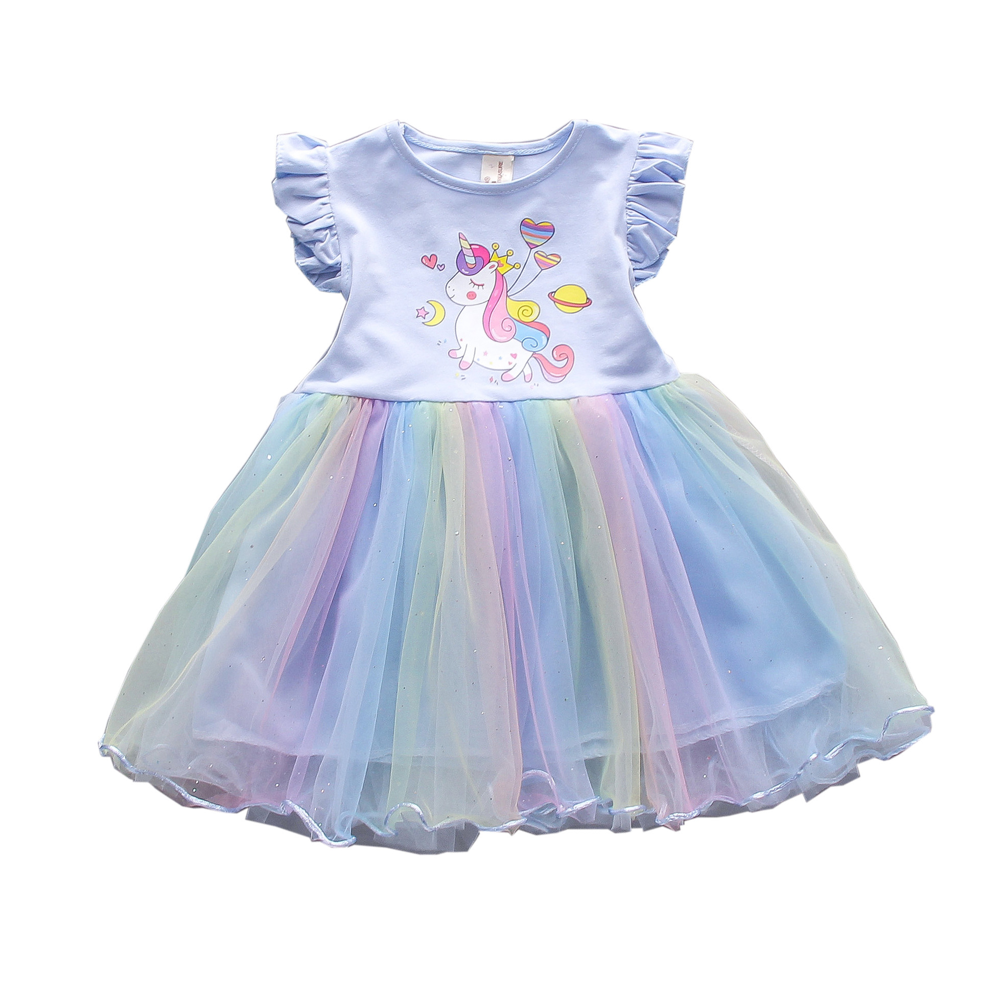 Picture of Girl's Cotton dress 2025 Summer Dress Girl's Baby Children's Western-style Pony Mesh Vest Princess Trendy Skirt