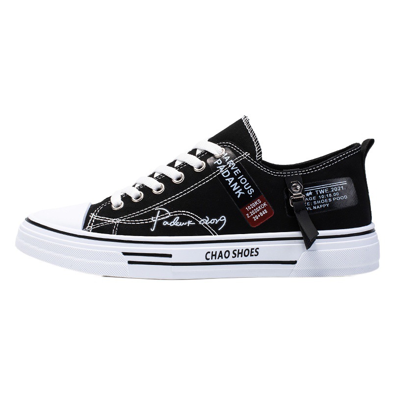 2025 New Autum Breathable Men's Canvas Shoes Hong Kong Style Men's Shoes Casual Cloth Shoes Trendy Lightweight Low-Cut Sneakers