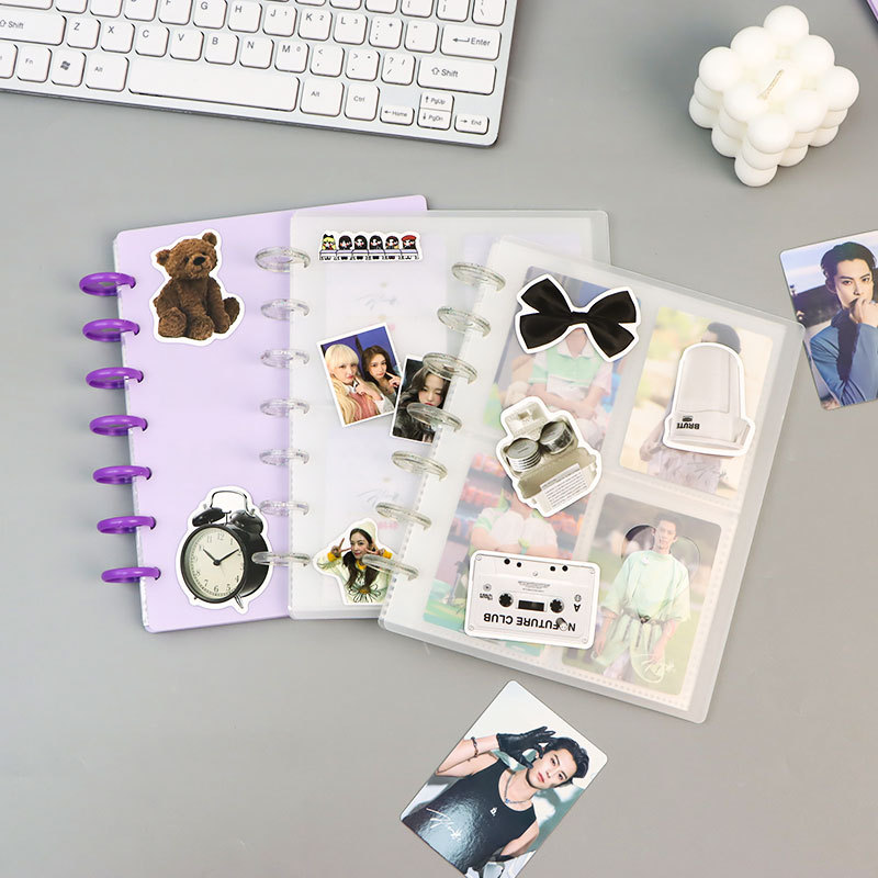 Mushroom Button Card Book Star Love Hollow Photo Album Four Palace Transparent Loose-leaf Star 3-inch Small Card Storage Book