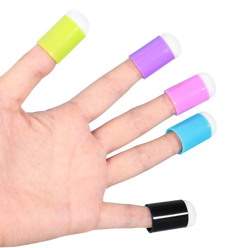 Picture of Children's Graffiti Finger Sponge Hand Account DIY Rubber Seal Painting Finger Cover Sponge Finger Painting Smear Painting Tools