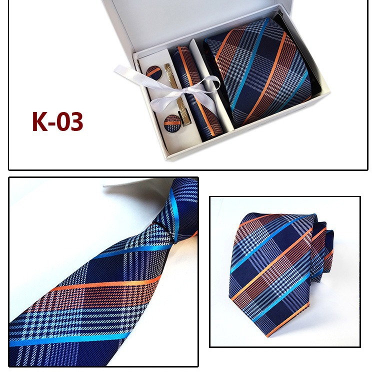 Picture of Manufacturers wholesale men's tie in stock gift box 6 pieces suit group tie business formal tie
