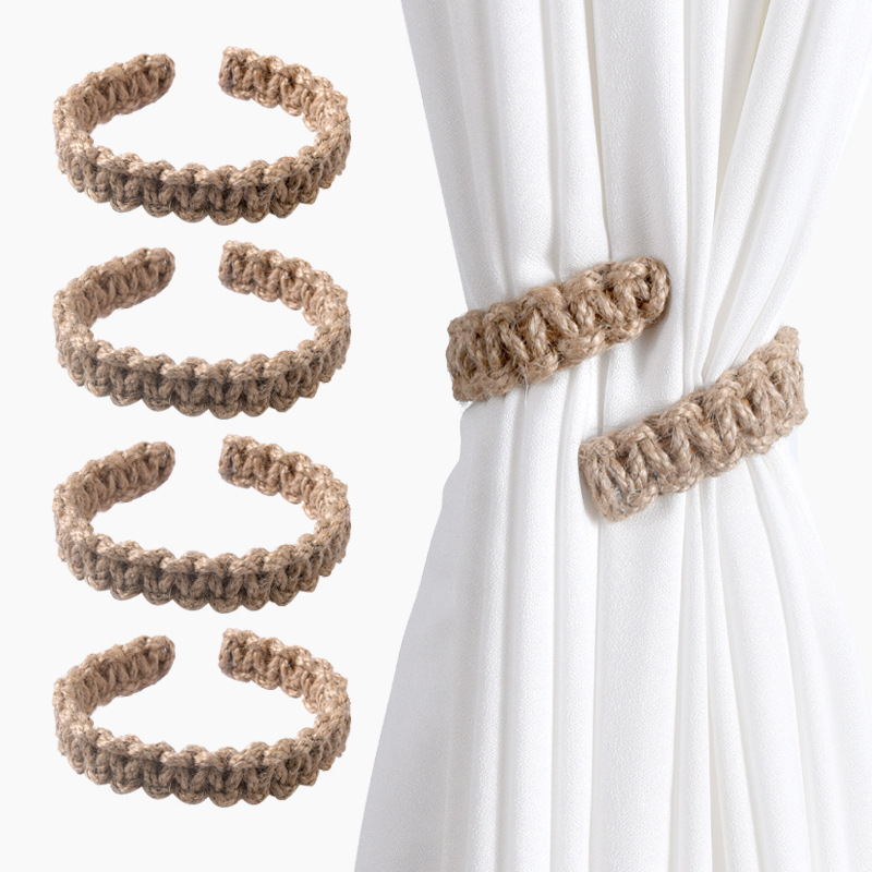 Cross-border Curtain Tie Belt Hook-free Curtain Lace-up Room Decoration Farmhouse Style Outdoor Curtain Fixing Clip