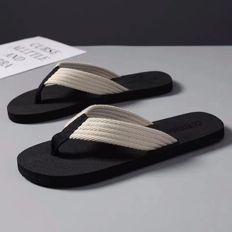 Flip-Flops for Men, Non-Slip, Summer Outer Wear, Beach Wear-Resistant, Fashionable, Personalized, Soft-Soled, Men's Outdoor Leisure Flip-Flops, Weidong