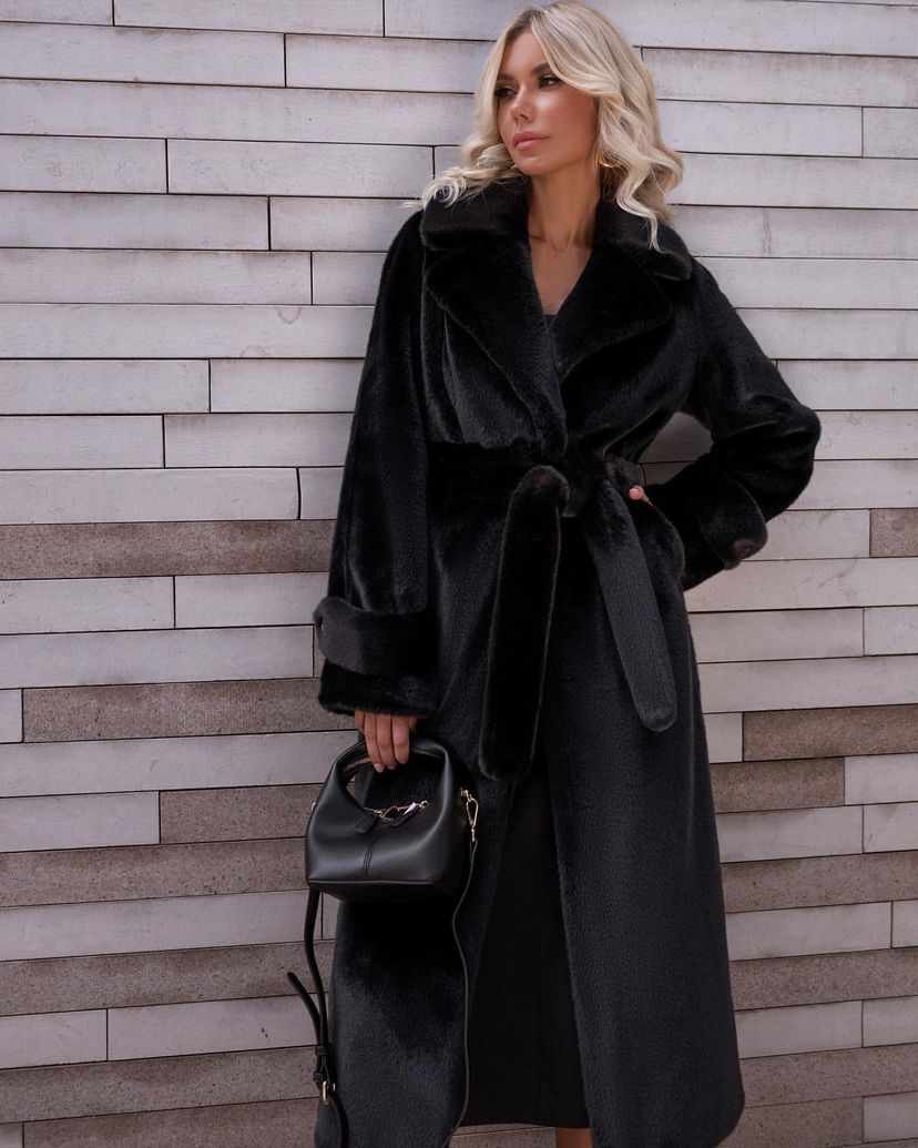 Picture of 2024 Winter Imitation Rabbit Fur Coat for Women, Extra Long Knee-Length Faux Fur Jacket, Thickened and Warm, Elegant and Stylish