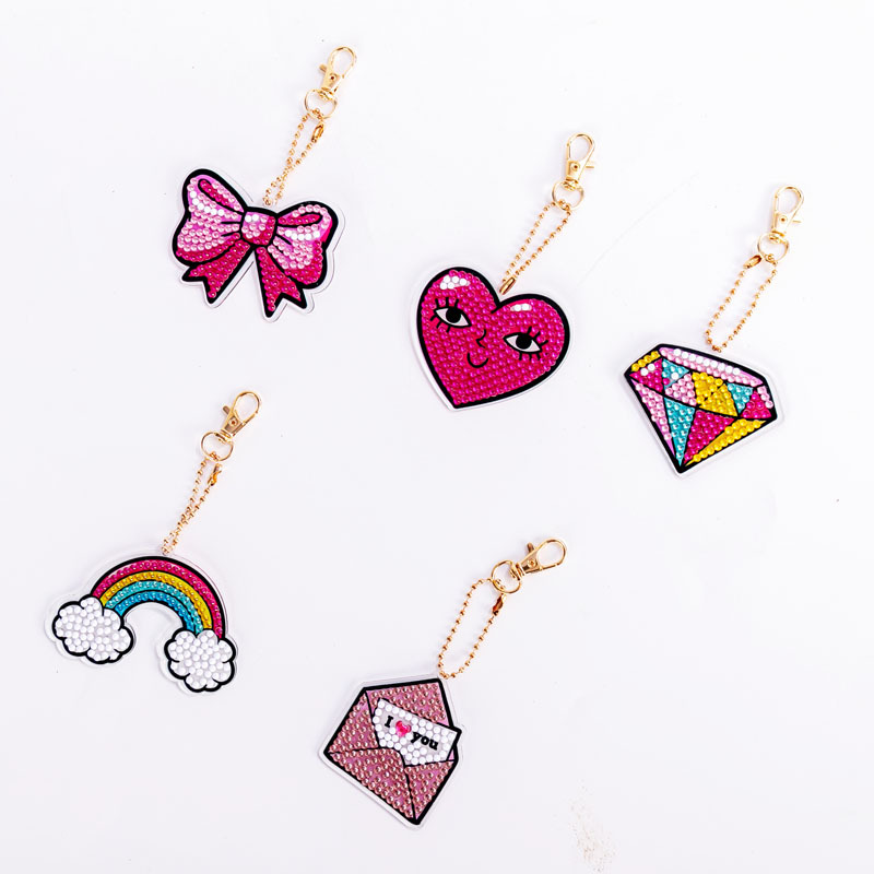 Picture of Creative DIY Keychain Diamond Painting Cartoon Bear Handmade Bag Car Decorations Small Pendant Spot Supply