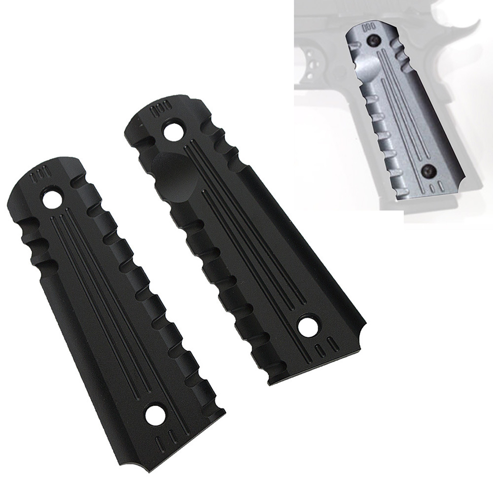 Cross-border Amazon 1911 metal handle tactical grip piece CNC aluminum alloy anodized Kublai Khan