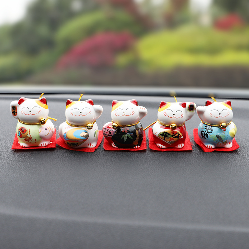 Picture of Small Car Ornaments Car Decoration Car Interior Decoration Doll Cute Creative Safe Car Supplies Lucky Cat