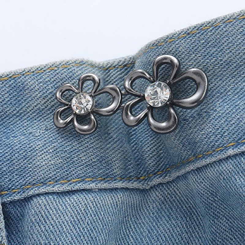 Picture of Chinese Knot Waist Buckle Pair Buckle Flat Bottom Removable Nail-free Seam-free Button Girl's Trouser Skirt Waist Size Change Artifact
