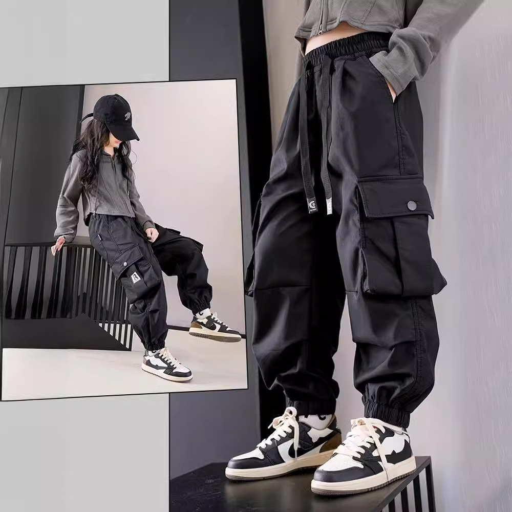 Picture of Girls' Cage Pants Spring and Autumn 2024 Children's Pants Children's Design Sense Autumn Pants Street Dance Casual Pants