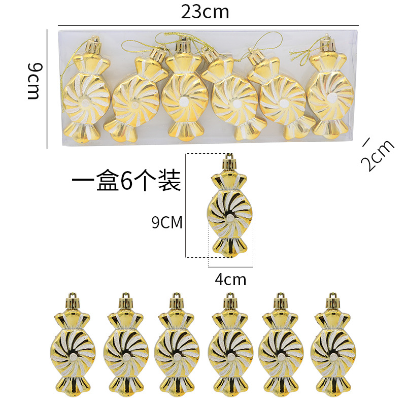 Picture of Cross-border wholesale new Christmas decoration candy Christmas tree decoration pendant Christmas ball painted Christmas gift