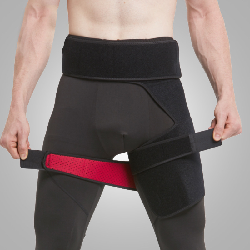 Cross-border Amazon strap fitness leggings mountaineering groin strap imitation muscle strain hip protection fitness weightlifting leggings