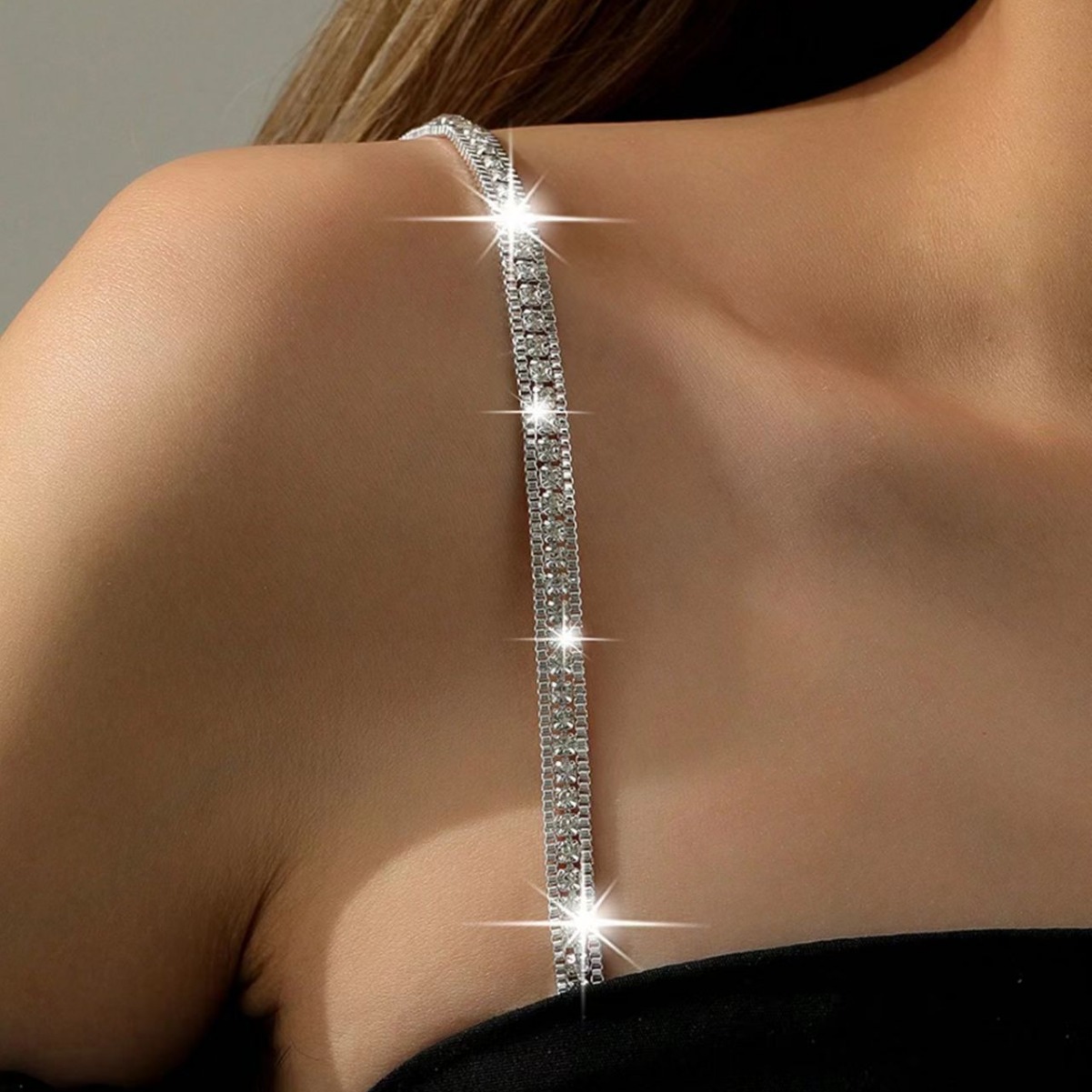 Europe and the United States new rhinestone bra shoulder chain personality fashion diamond chain sling underwear bra with chain wholesale