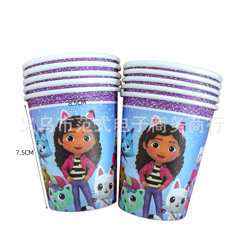 Picture of Gaby doll paper tray paper cup paper towel rice flower box tablecloth pennant Gaby doll disposable birthday tableware