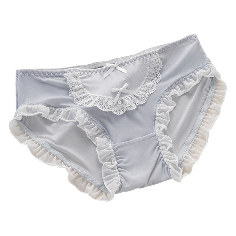 Japanese Ice Silk Underwear Sexy Cute Sweet Lolita Girl's Briefs Comfortable Pure Cotton Breathable Bottom