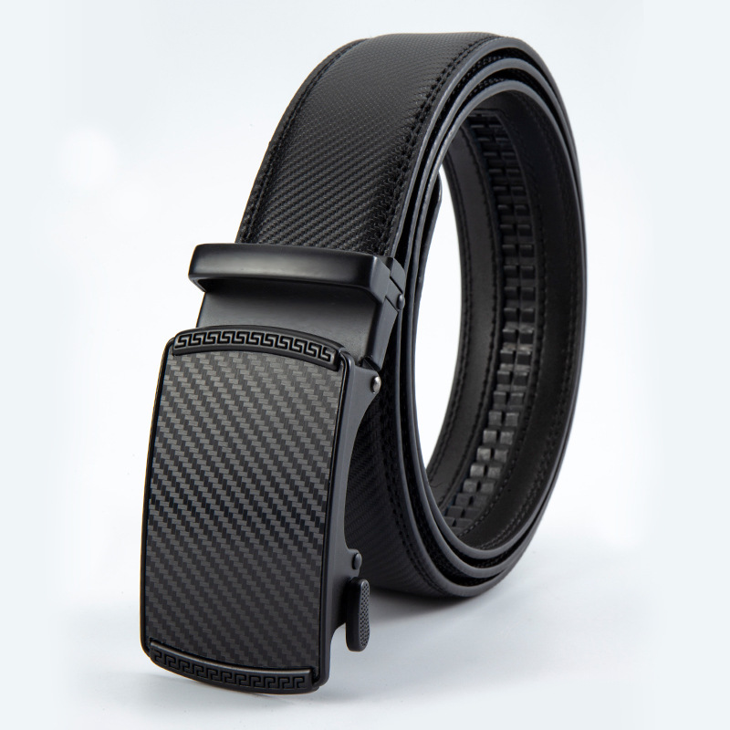 Men's Automatic Buckle Belt Cross-Border Foreign Trade Men's Belt Versatile Business Leather Trouser Belt Wholesale Manufacturer