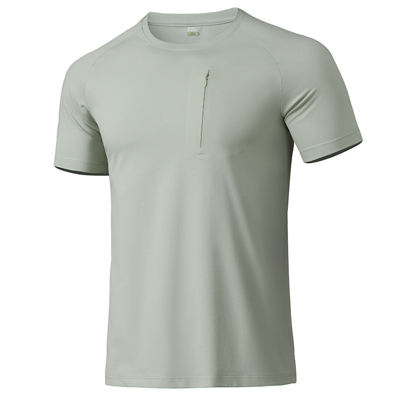 Outdoor Quick-Drying T-Shirt Men's Sports Short-Sleeved Breathable Sweat-Absorbent Women's Summer Casual Running Round Neck Large Size Ice Silk Top