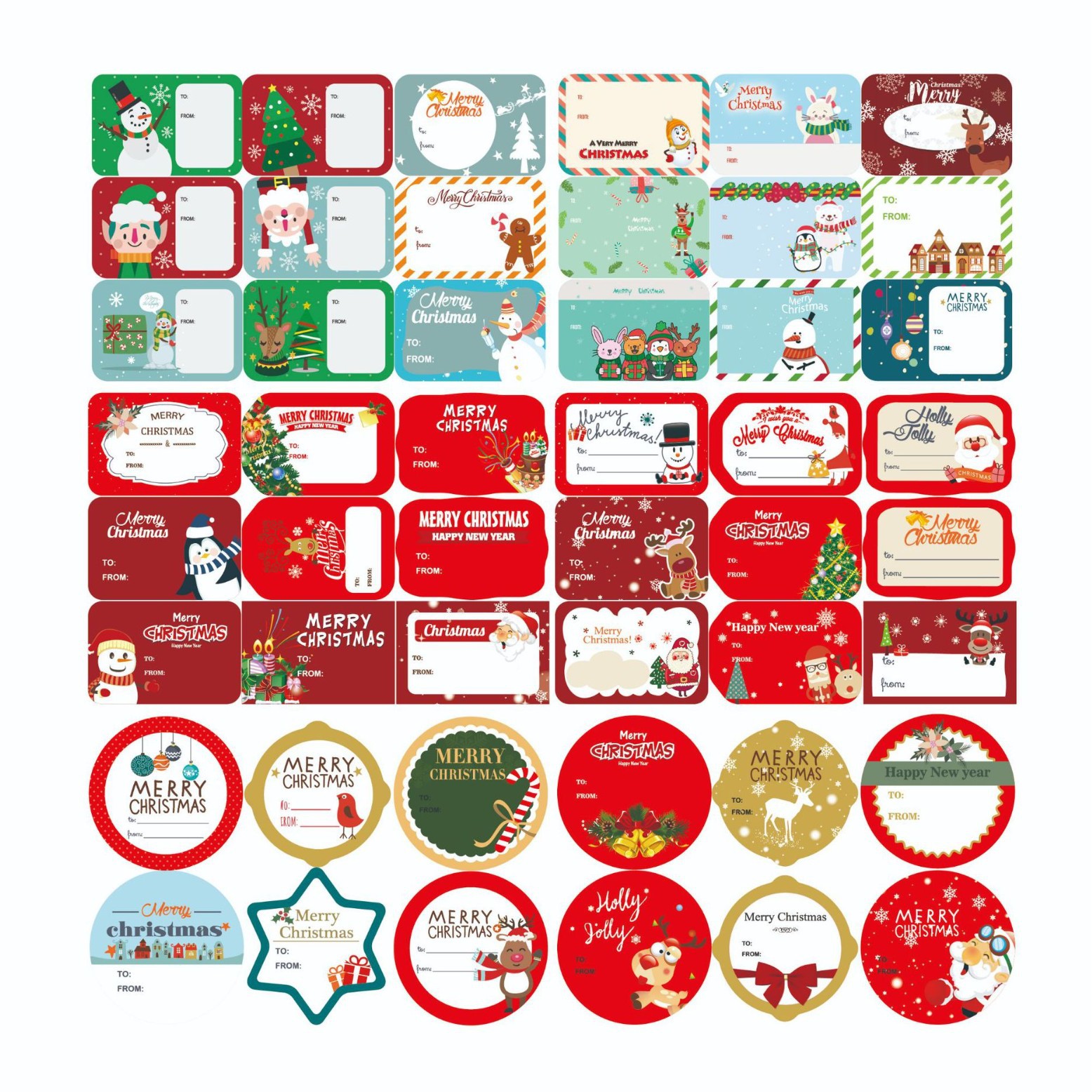 XH055 Cross Border Children Christmas DIY Santa Claus Snowman Puzzle Hand Account Cartoon Sticker