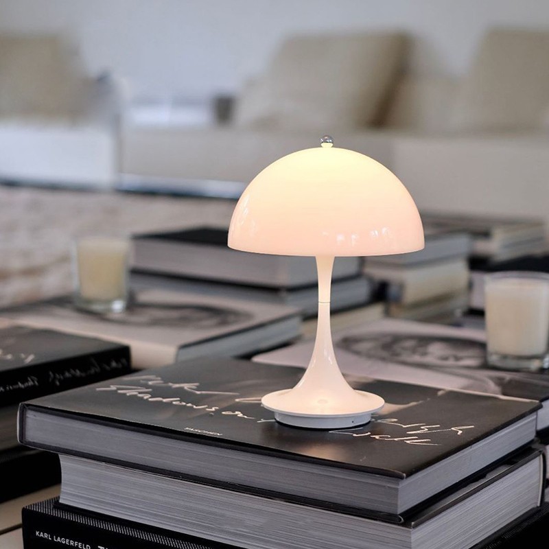 Danish Mushroom Table Lamp Nordic Modern Advanced Sense Atmosphere Lamp Internet Celebrity ins Rechargeable Bedroom Bedside Small Flower Bud Lamp