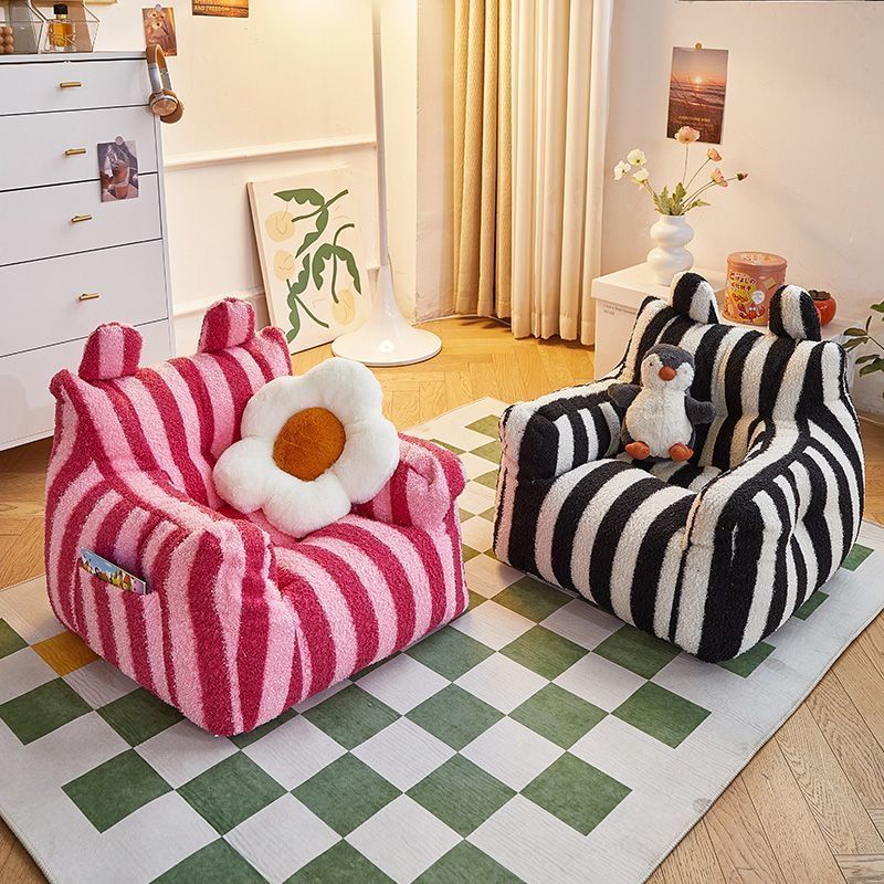 Dopamine Kids Sofa Cute Striped Cartoon Seat Mini Lazy Sofa Plush Sofa Baby Small Sofa