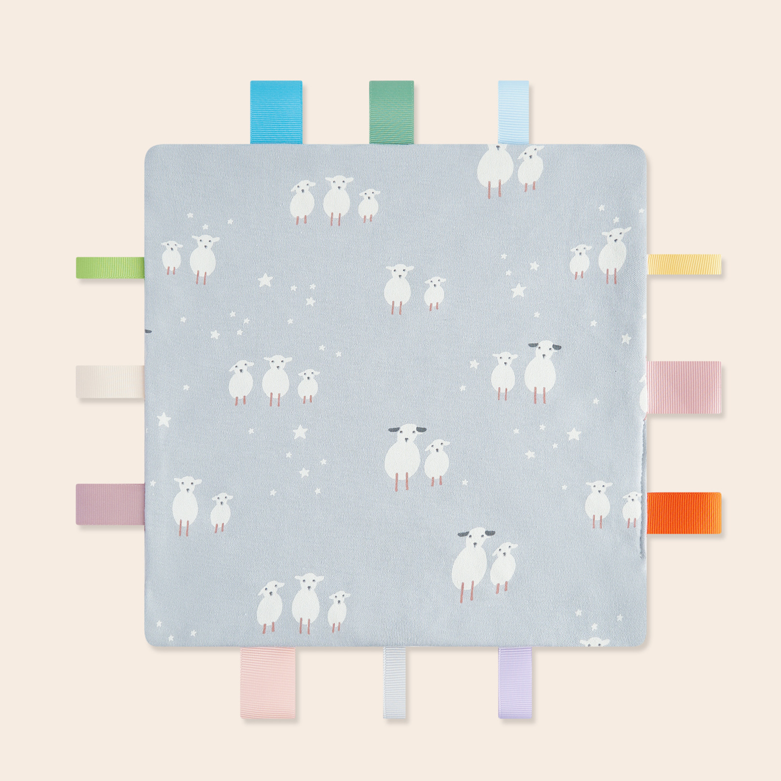 Picture of Yinmei baby beanie label cartoon soothing towel newborn beanie handkerchief baby sleeping soothing towel doll