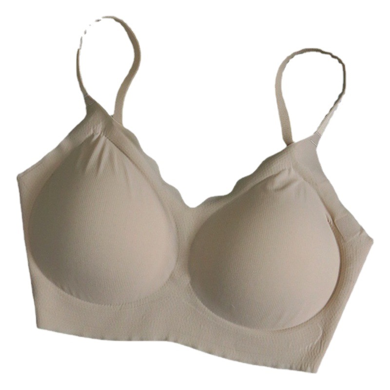 Tangge Spring and Summer Lightweight Silk Fit Vest Bra No Mark Soft Support No Steel Ring Beauty Back Underwear