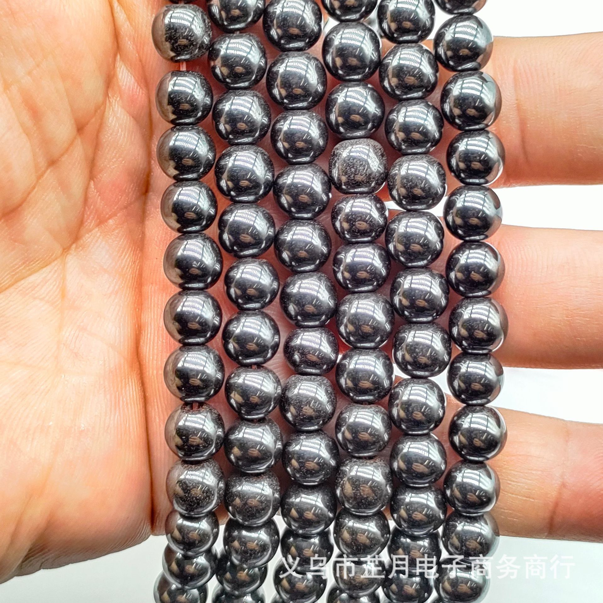 Picture of Zhiyue black gall stone loose beads jewelry accessories DIY beaded bracelet necklace iron ore with magnetic round beads hematite
