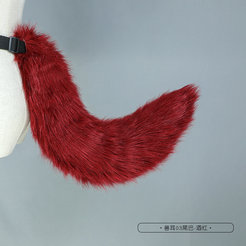 Picture of Handmade Simulated Animal Tail Cute Cosplay Dress up Comic Exhibition Fashion Accessories Handmade Plush Fox Tail