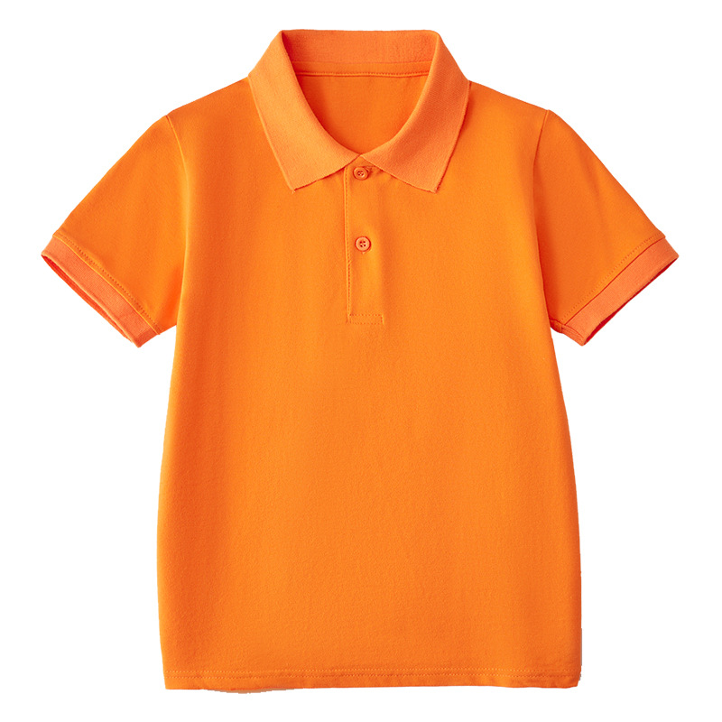 Picture of Summer Boys' Short-sleeved Polo Shirt School Uniform for Primary and Secondary School Students Children's White Lar T-shirt Girls' Graduation Class Dress