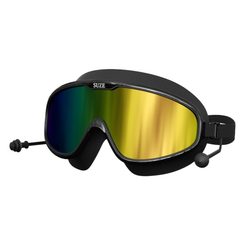 Children's swimming goggles swimming cap boys and girls swimming glasses waterproof anti-fog HD large frame diving glasses suit wholesale