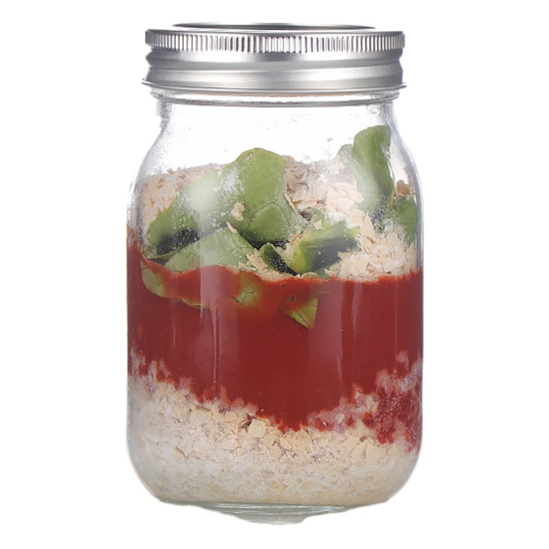 Wholesale sealed jar with lid storage glass mason jar jam multigrain glass size honey canned empty bottle