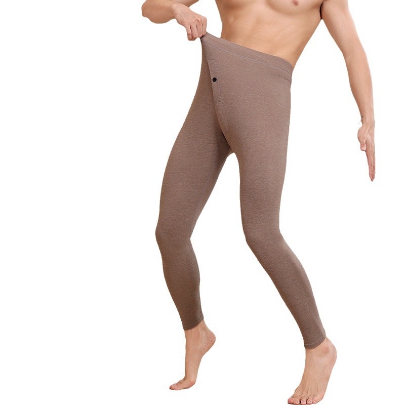Picture of 5A antibacterial autumn and winter wear bottoming autumn pants double-sided sanding cotton wool pants thread pants wool silk men's warm pants