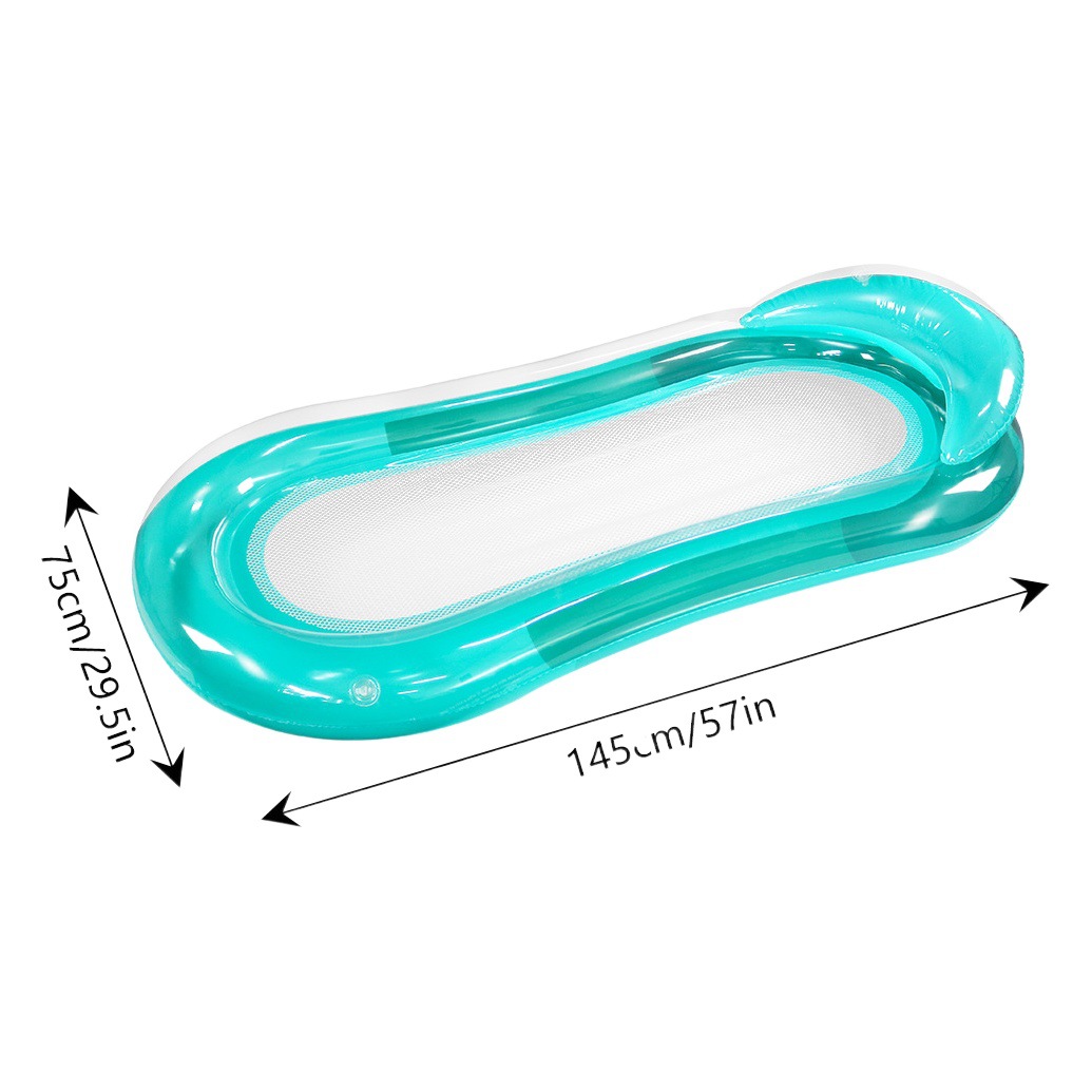 Cross-border Spot Inflatable Large Recliner Water PVC Folding Backrest Floating Bed Pool Floating Hammock Inflatable Floating Row