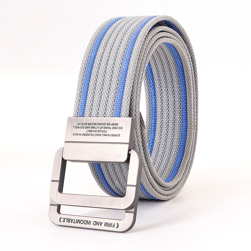 Picture of Alloy double loop buckle belt men's Korean woven nylon tactical sports outdoor pants belt canvas wholesale men's