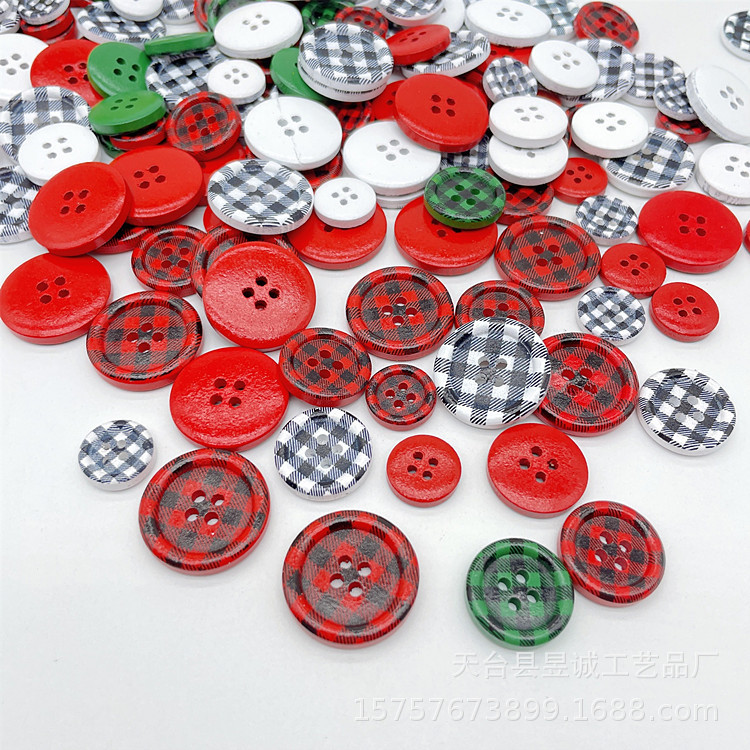 Color Plaid Fine Edge Buckle Children's Sweater Sewing Decorative Buckle Christmas Decorative Ornaments Handmade Painting Accessories