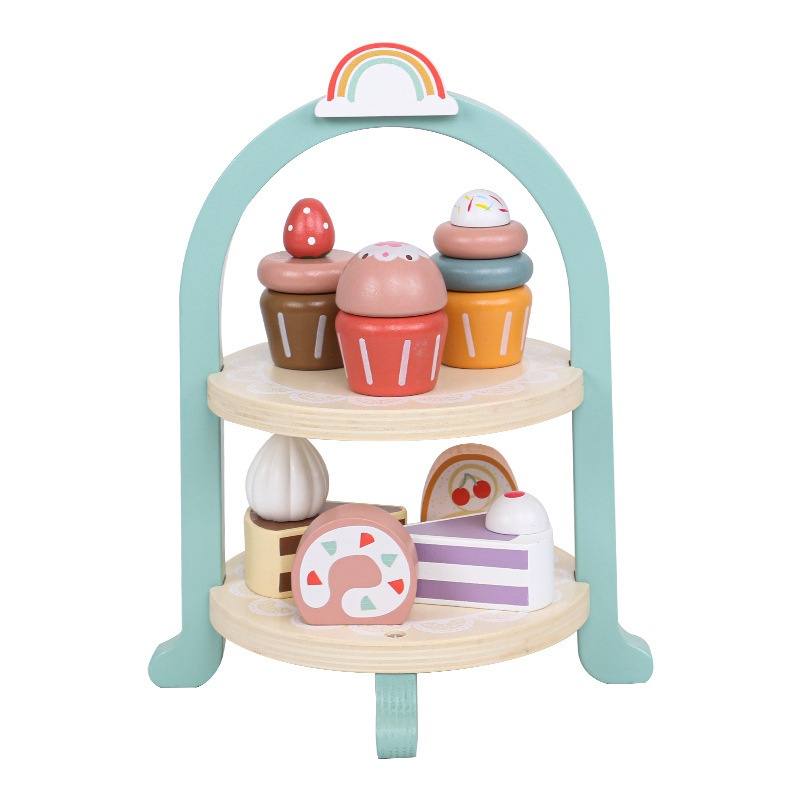 Picture of Play House Simulation Cake Royal Afternoon Tea Children's Educational Kitchen Double Dessert Rack Parent-Child Interactive Toys