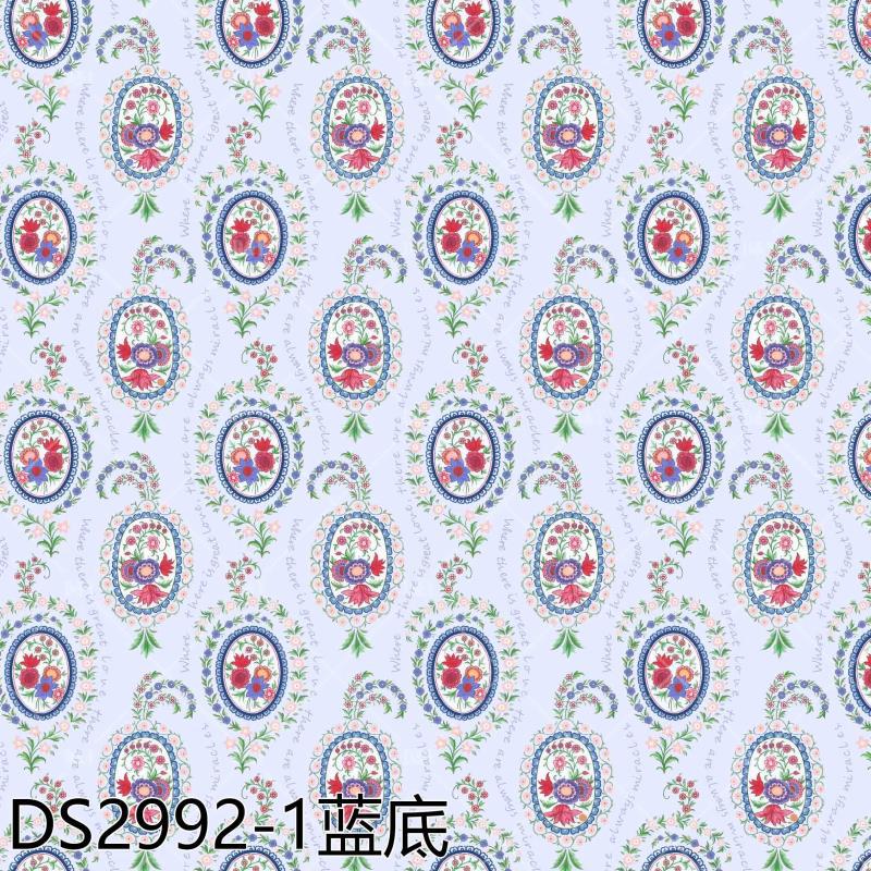 Cotton 40-Count Digital Printed Fabric Pure Cotton Ethnic Style Flower Children's Clothing Home Clothing Luggage Poplin Printed Fabric